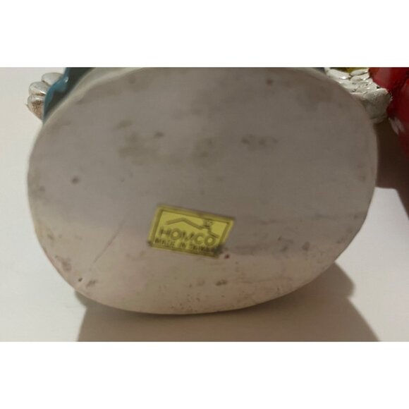 2 Homco  Angel Candleholders Red & Blue Dresses, Gold Crowns with Jewels 60-70's - Picture 8 of 11